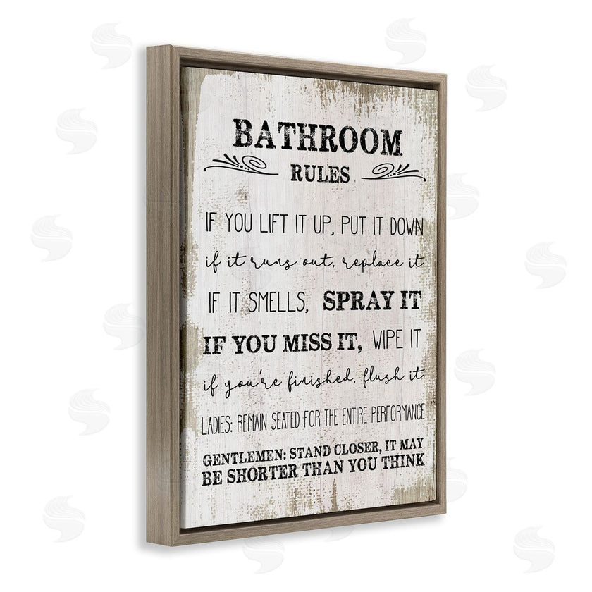 Stupell Studio | Rustic Bathroom Rules Humor