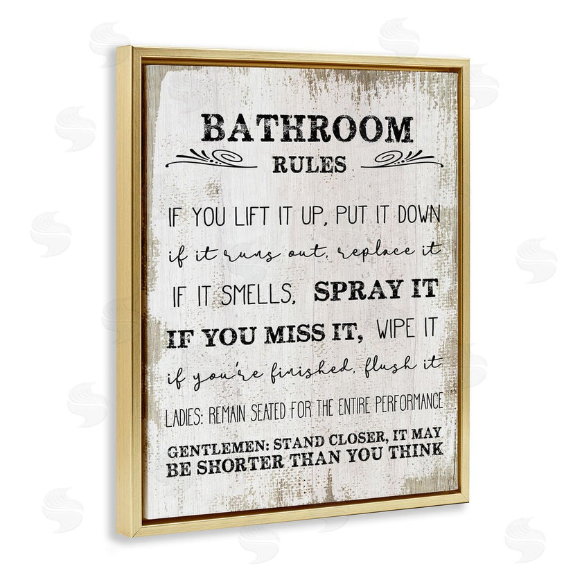 Stupell Studio | Rustic Bathroom Rules Humor