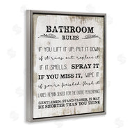 Stupell Studio | Rustic Bathroom Rules Humor