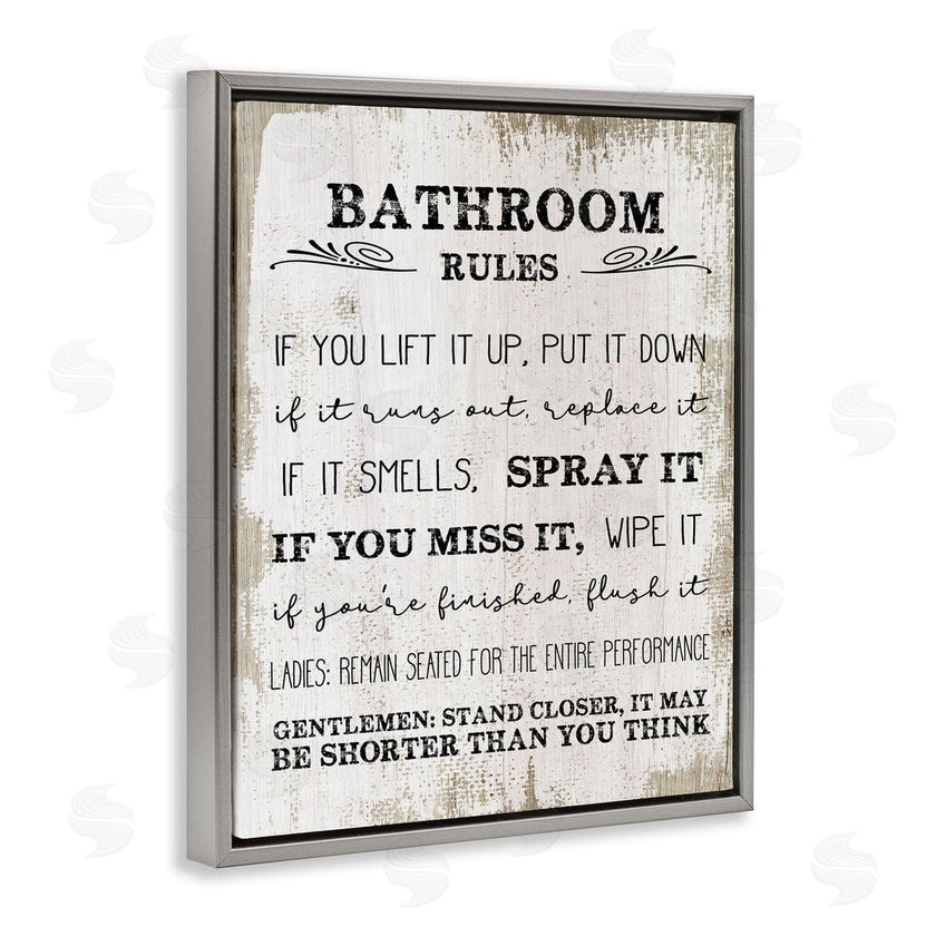Stupell Studio | Rustic Bathroom Rules Humor