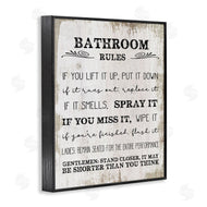 Stupell Studio | Rustic Bathroom Rules Humor