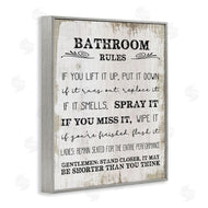 Stupell Studio | Rustic Bathroom Rules Humor