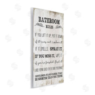 Stupell Studio | Rustic Bathroom Rules Humor