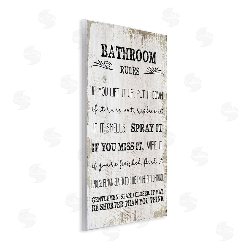 Stupell Studio | Rustic Bathroom Rules Humor