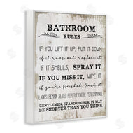 Stupell Studio | Rustic Bathroom Rules Humor