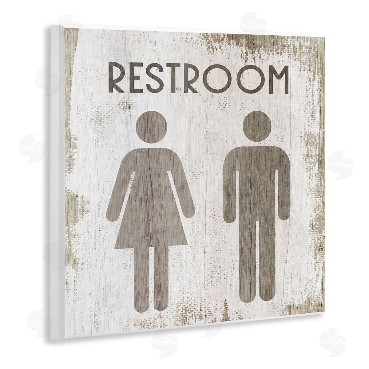 Vintage Restroom People Silhouettes Wood Plaque Wall Art, Home Decor by Stupell Studio