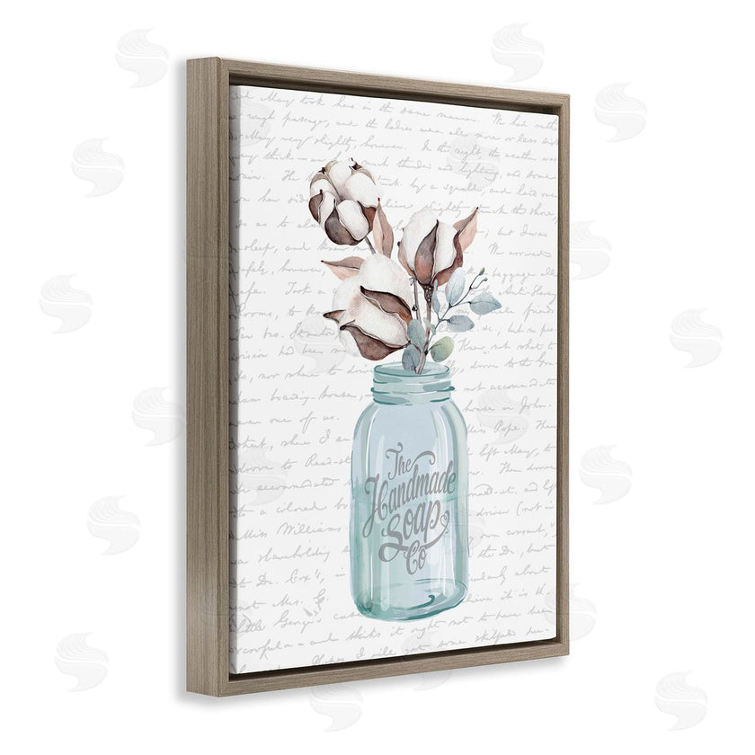 Lettered and Lined | Handmade Soap Jar & Cotton Flower