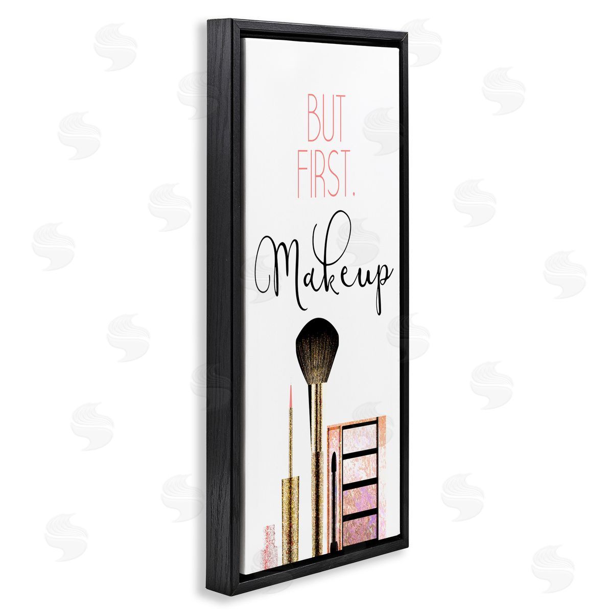 First Makeup Modern Beauty Black Floating Frame Canvas Wall Art, Home Decor by Kimberly Allen