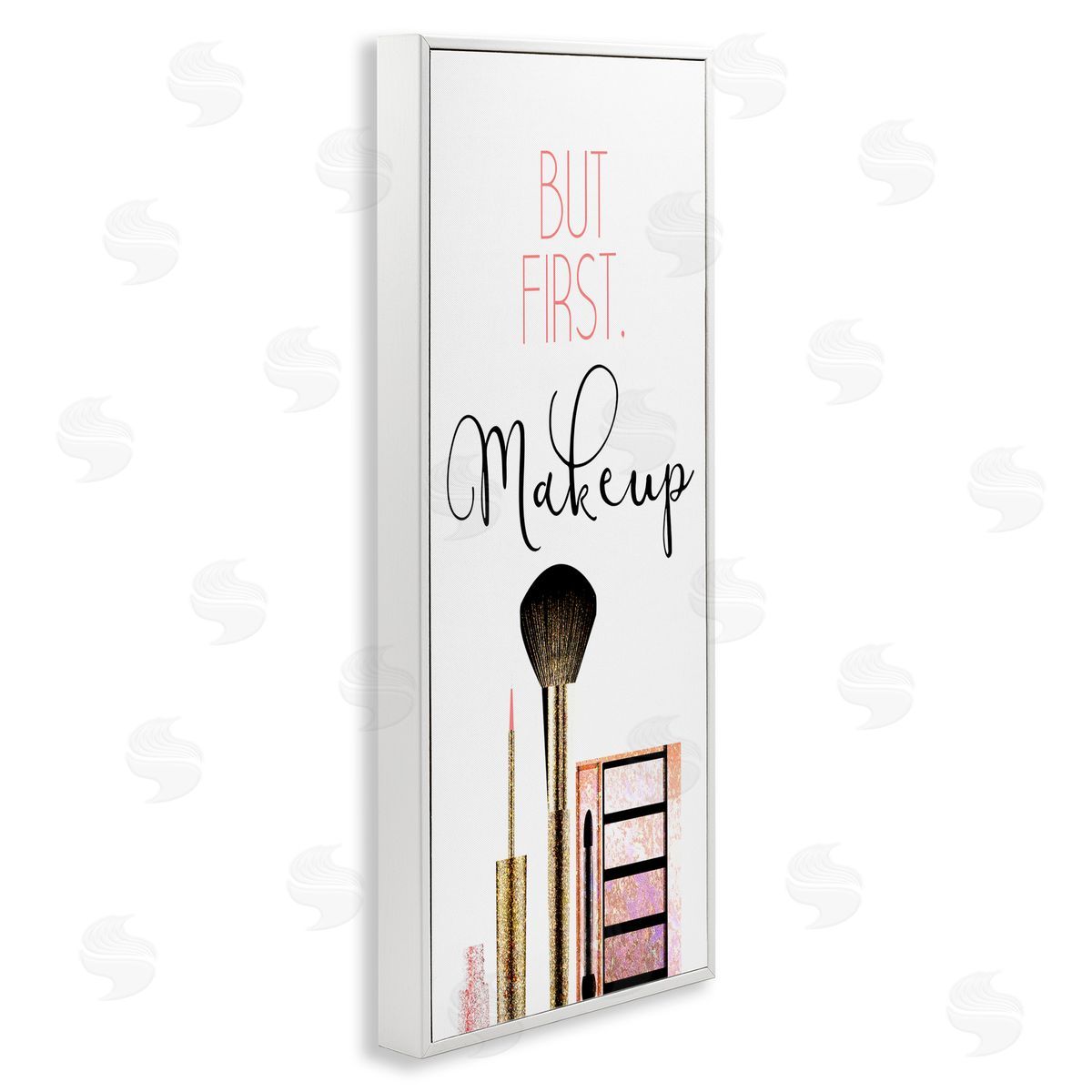 First Makeup Modern Beauty White Frame Print Wall Art, Home Decor by Kimberly Allen