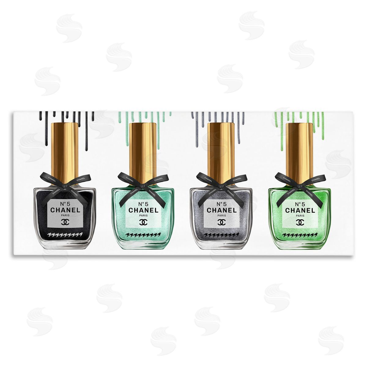 Makeup Collection Nail Polish Canvas Wall Art, Home Decor by Ziwei Li