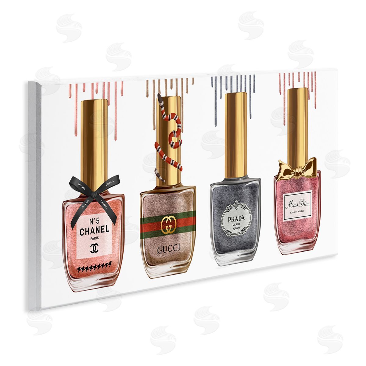 Glam Nail Polish Collection Wood Plaque Wall Art, Home Decor by Ziwei Li