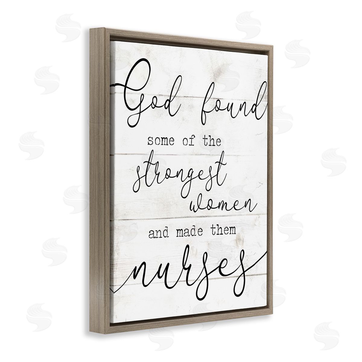 Strong Women Nurses Spiritual Brown Floating Frame Canvas Wall Art, Home Decor by Stupell Studio